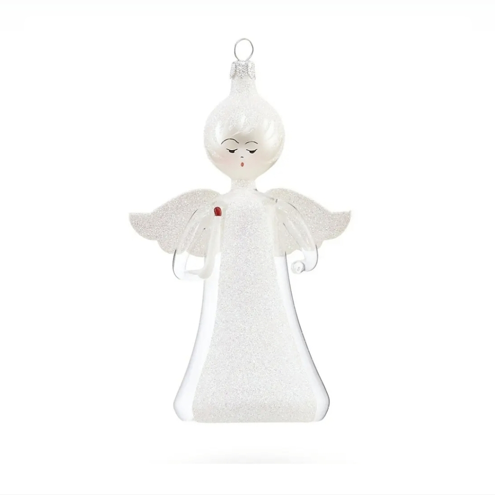 Soffieria De Carlini Clear Angel Ornament Mouth Blown Glass BNWT SO RETIRED!